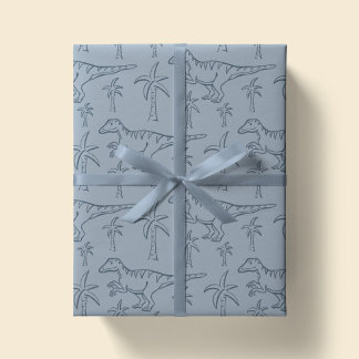 Papel De Presente Dinosaur Pattern Modern Boy Dino Jungle Sage Green
