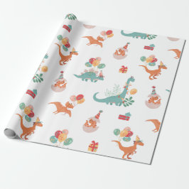 Papel De Presente Dinossauro de Aniversário!