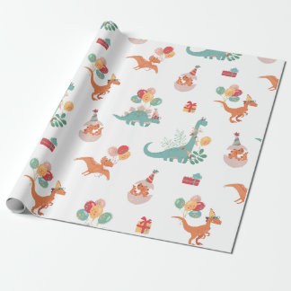 Papel De Presente Dinossauro de Aniversário!