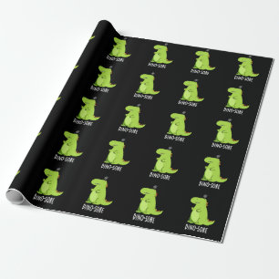 Papel De Presente Dinossauro Escuro Dinossauro Funny Irritado Dino-s