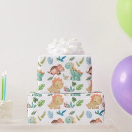 Papel De Presente Dinossauro fofo