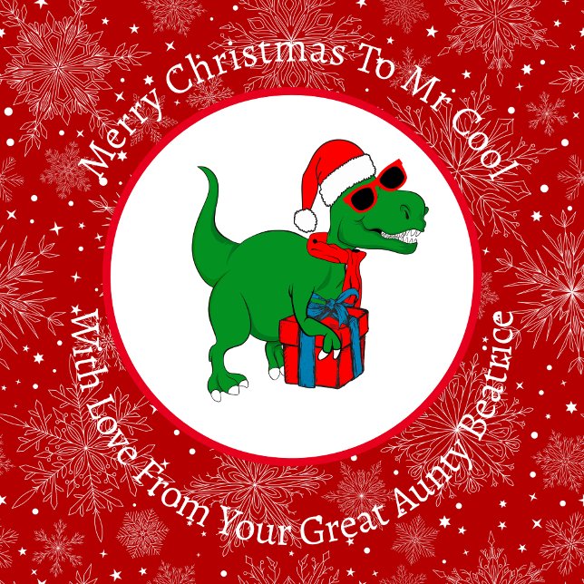 Papel De Presente Dinossauro Legal de Natal Personalizado (Criador carregado)