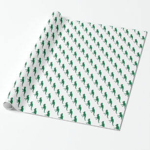 Papel De Presente Dinossauro Verde