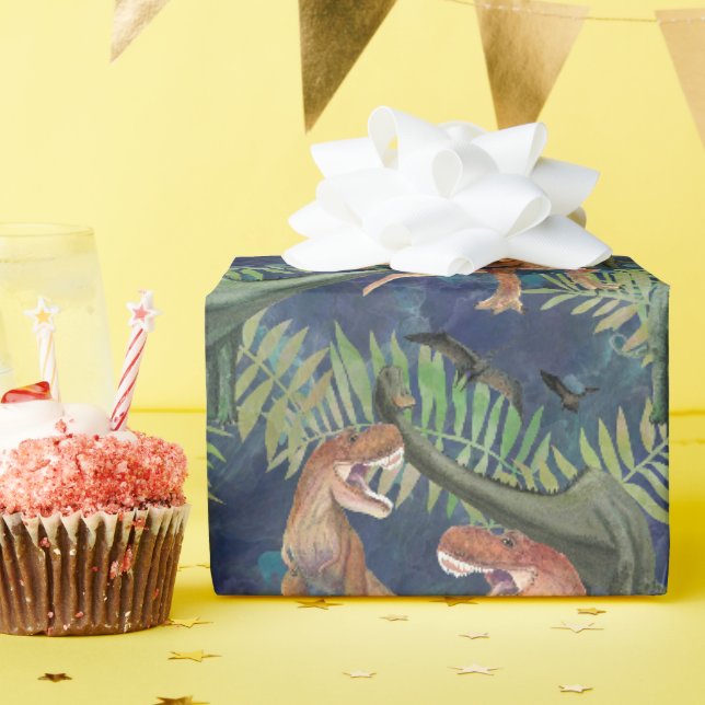 Papel De Presente Dinossauros (Festa de aniversário)