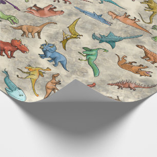 Papel De Presente Dinossauros e Animais Pré-Históricos