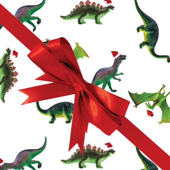 Papel De Presente Dinossauros em Santa Hats (Criador carregado)