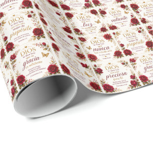 Papel de Presente Dios Te Dice Hoje Floral Cristão