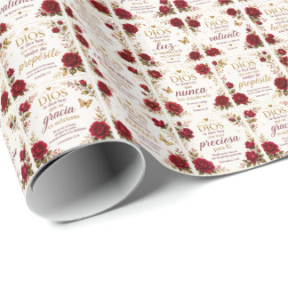 Papel de Presente Dios Te Dice Hoje Floral Cristão