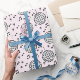 Papel De Presente Disco Balls and Music Notes Standard Wraps Paper