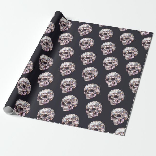Papel De Presente Disco Skull Black Gift (Desenrolado)