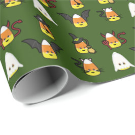 Papel De Presente Disfarce bonito do Dia das Bruxas do milho de