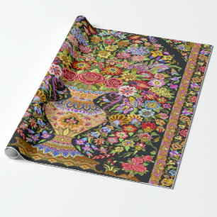 Papel De Presente Dissociação de Arte Floral Persa Turca com 60 anos