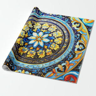 Papel De Presente Dissociação Floral Italiana Medieval