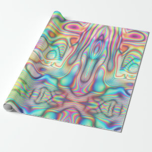 Papel De Presente Dissociação Futurística Moderna e Abstrato Holográ