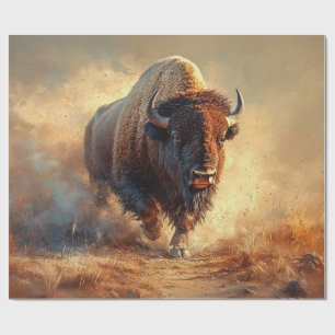 Papel De Presente Dissociação Wild West Bison