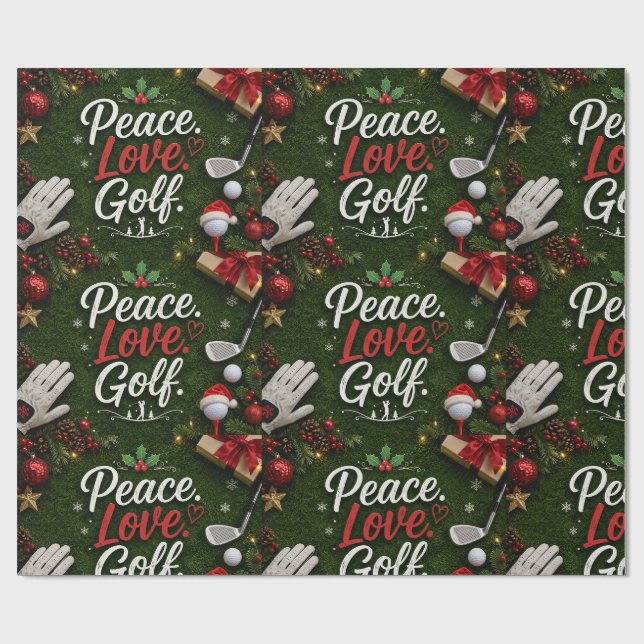 Papel De Presente Dito engraçado de Natal de golfe em grama verde (Aberto)