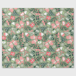 Papel De Presente Ditsy Christmas, Sage