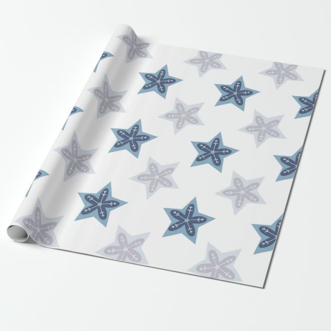 Papel De Presente Ditsy Snowflake pattern backgrounds textures (Desenrolado)