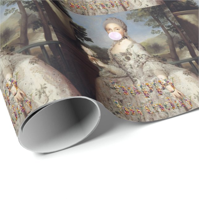 Papel De Presente Diva de chiclete Luisa de Parma Feliz Aniversário (Ponta do rolo)