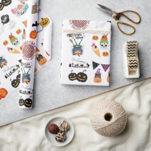 Papel De Presente Diversão Assustadora E Feliz Dia das Bruxas