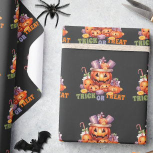 Papel De Presente Diversão de Abóbora Cachorro de Halloween