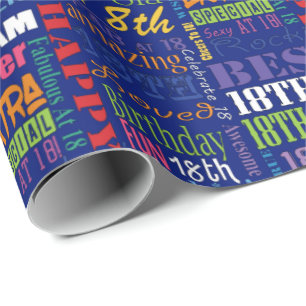 Papel De Presente Diversão do 18º Monograma Personalizado de Festa