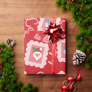 Papel De Presente Diversão Fa La Christmas Carol Script Papai Noel