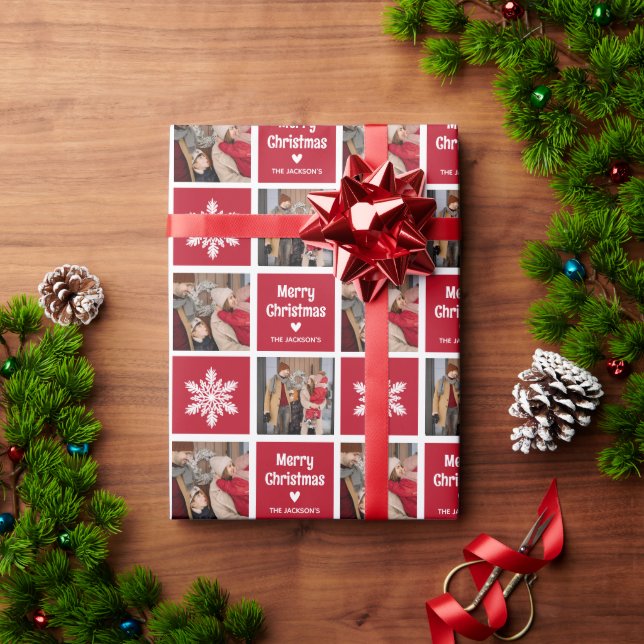 Papel De Presente Diversão Festiva Grade de Fotos Natal 2x Presente  (Presente de Natal)