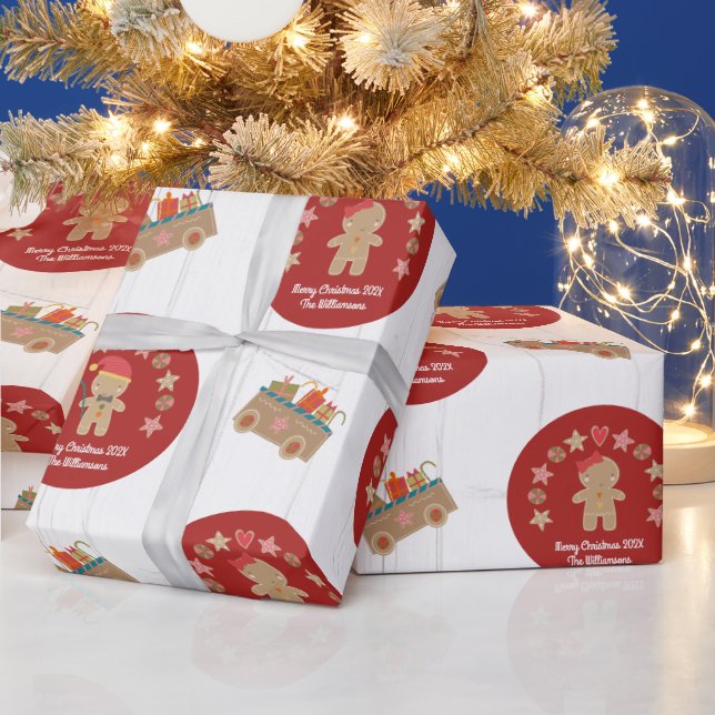 Papel De Presente Diversão Gingerbird Cookie Script Nome Russo Madei (Feriados)