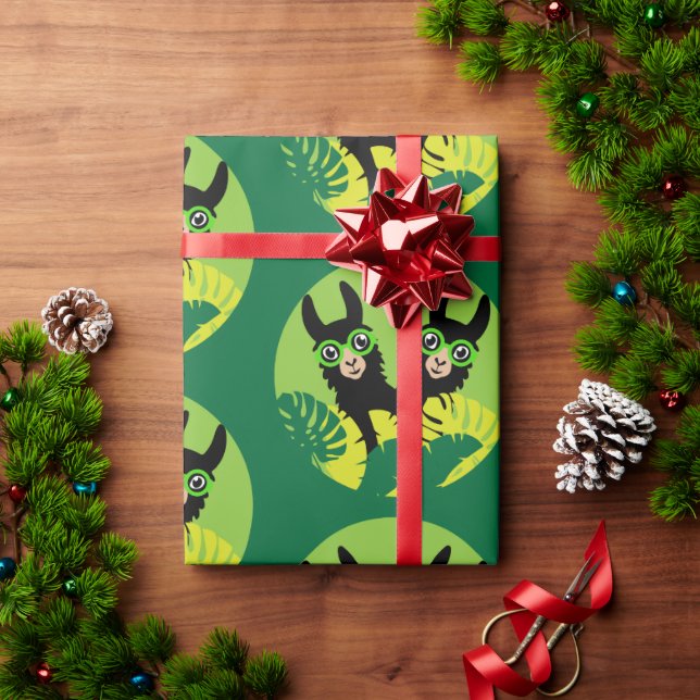 Papel De Presente Diversão Llama Alpaca - Melhores Amigos (Presente de Natal)