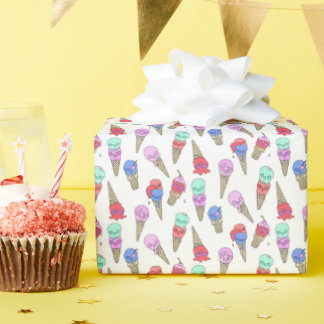 Papel De Presente Diversão Melty Summer Gótico Sorvete de crânio bra