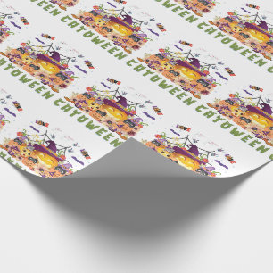 Papel De Presente Diversão Roxo Hopinteria, Pumpkin Laranja Bastante