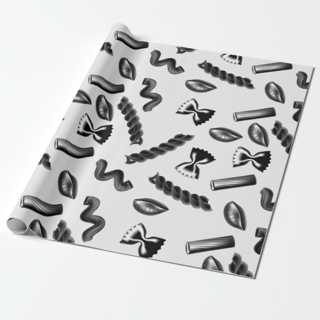 Papel De Presente Diversidade de Massa Cinza Comida Itália Amante Fo (Desenrolado)