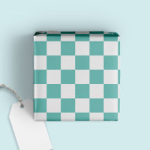 Divertido Moderno Trendy Checkered Aqua + Branco