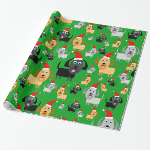 Papel De Presente Divertimento e cães de filhote de cachorro bonito