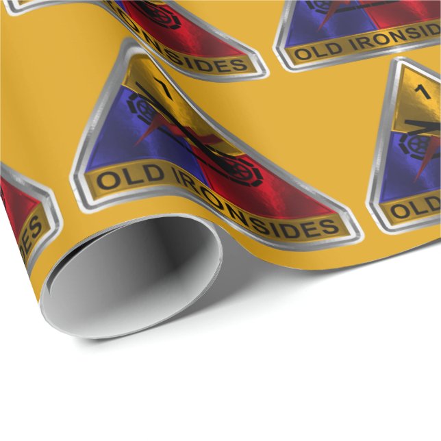 Papel De Presente Divisão Blindada 1 Distintivo Emoldurado Prateado (Ponta do rolo)