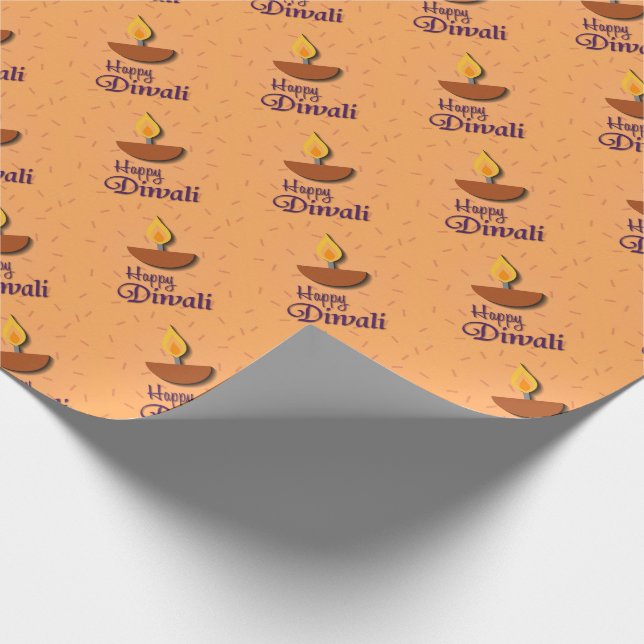 Papel De Presente Diwali com Diya (Ponta)