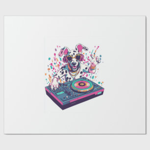 Papel De Presente DJ Dalmatian � Festa Rave de EDM do Cão