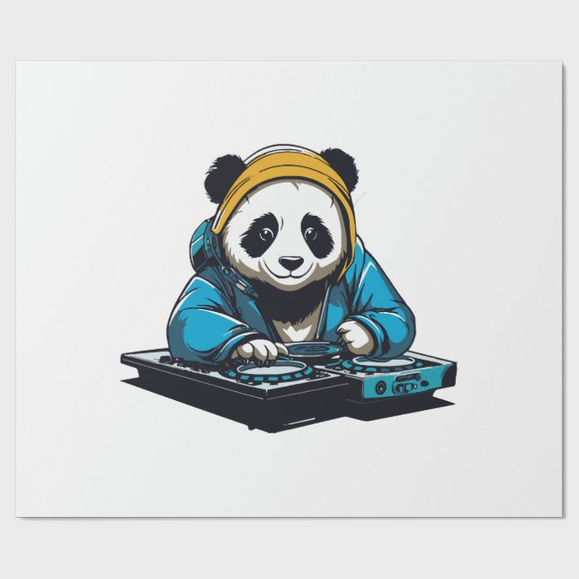 Papel De Presente DJ Kawaii Panda (Aberto)