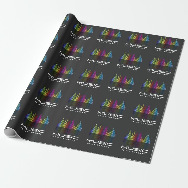 Papel De Presente DJ Techno Therapy Music Equalizer Dm Party (Desenrolado)