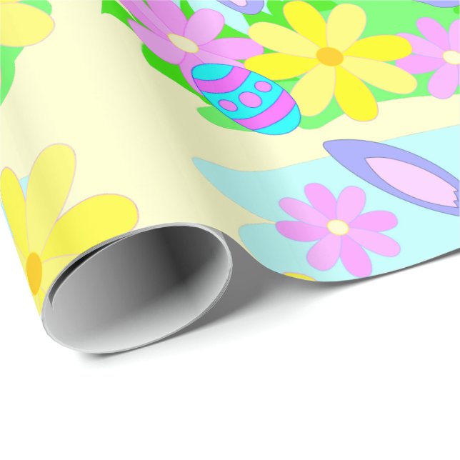 Papel de Presente do Coelho da Páscoa Feliz (Ponta do rolo)