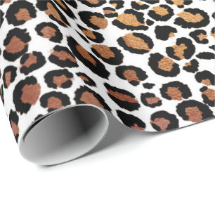 Papel De Presente Do mel animal do preto do ouro branco do leopardo