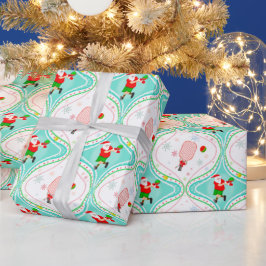 Papel de Presente do Natal do Papai Noel com Padrã