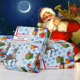 Papel De Presente Do nome das crianças do Papai noel North Pole Spe