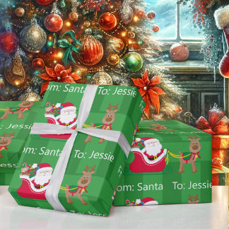 Papel De Presente Do Papai Noel, adiciona nome de criança ao Natal