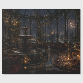 Papel de Presente do Salão de Fonte de Natal
