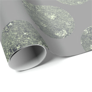 Papel De Presente Do verde grande da cerceta dos pontos da polca