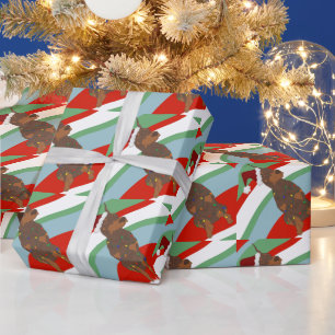 Papel De Presente Doberman Pinscher de Natal