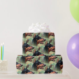 Papel De Presente Doberman Pinscher na floresta
