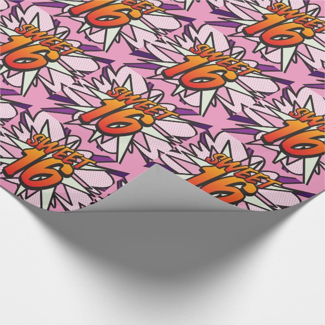 Papel De Presente Doce 16 Quadrinhos Arte Pop Rosa (Ponta)